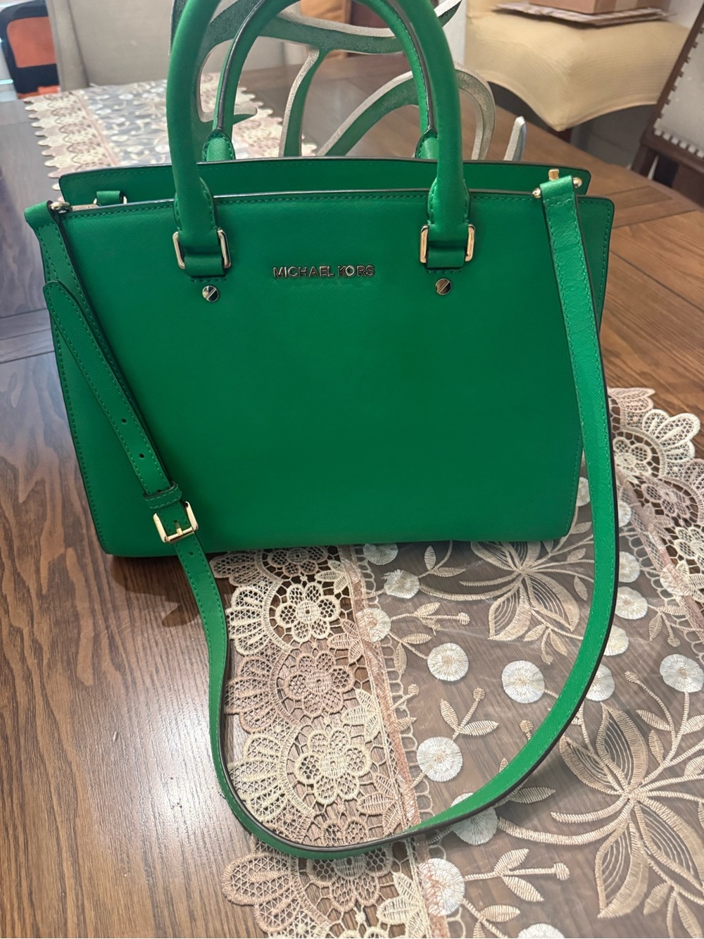 Michael Kors Selma Saffiano Leather Crossbody Satchel
